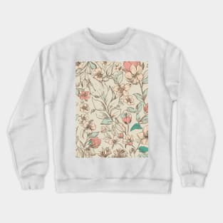 Floral Pattern Hand Drawn Sketch: Whimsical Petal Sketches Crewneck Sweatshirt